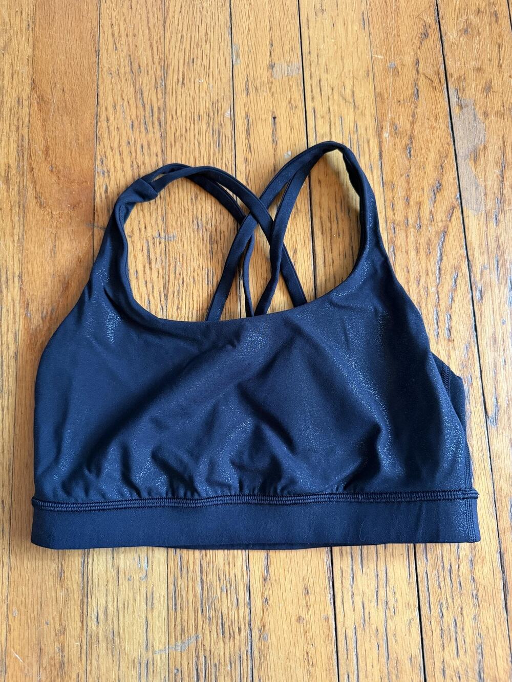 Lululemon Sports Bra Womens 6 Black Strappy Crossback Yoga Activewear Top